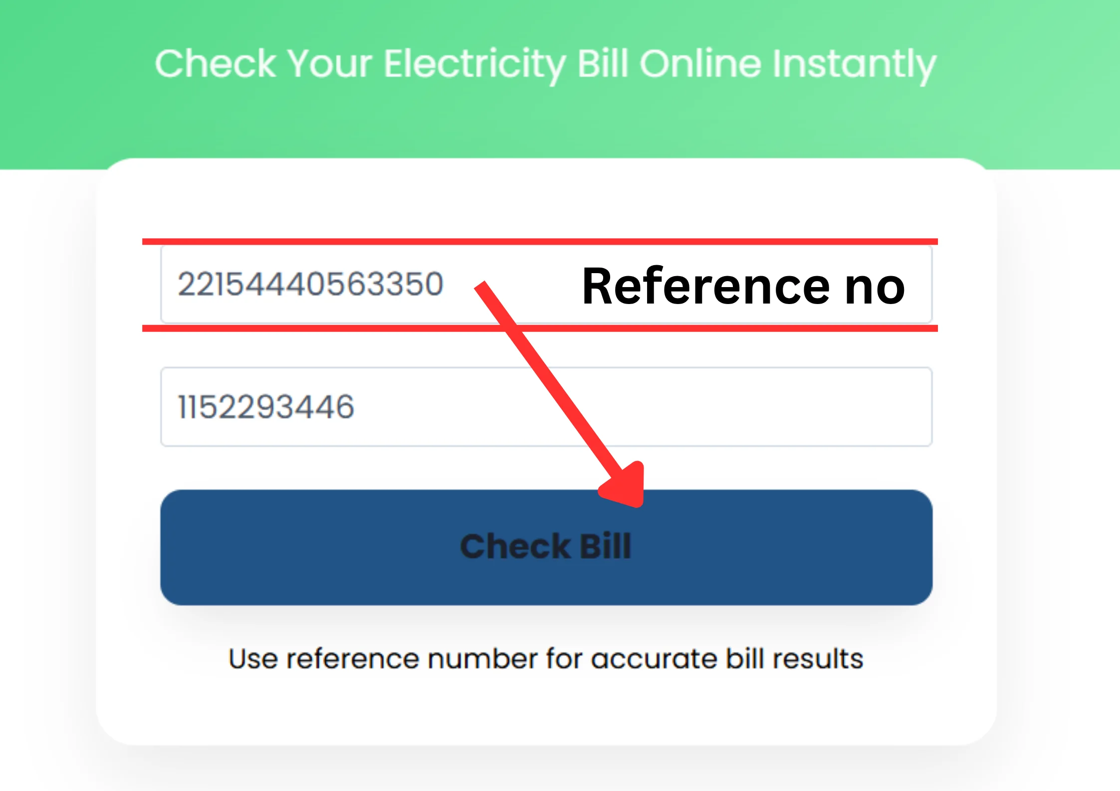 previous bill by reference number