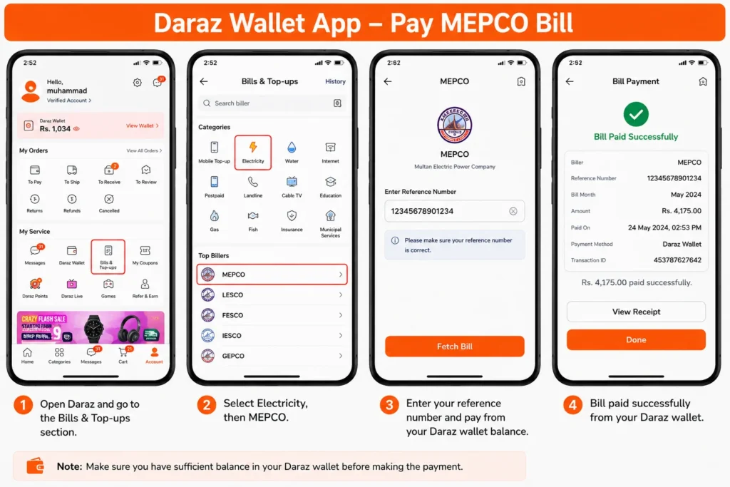 bill payment by daraz app